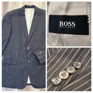 Hugo Boss mens BERTOLUCCI Virgin WOOL blazer jacket size 42 (052 EU) Pinstripes‎